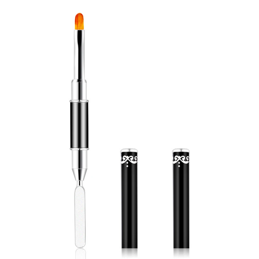 

Double-ended Nail Art Brush for Gel Polish Manicure Tools Professional Use Clear Tube Storage Extended Rubber Pen Replacement