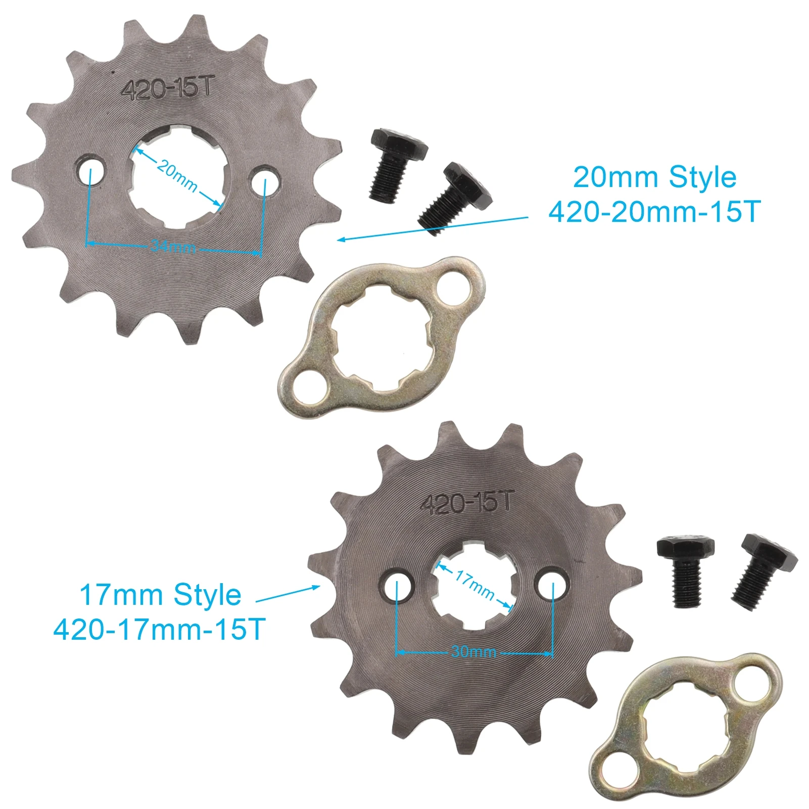 Pignon De Chaîne Avant 420 - Axe 17 Mm - 10T à 19T Avec Plaque De Retenue Pour Moto Et Quad