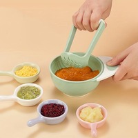 2PCS Baby Grinding Bowl Set Safe Baby Manual Food Grinder and Bowl Infant Fruit Puree Grinding Tools Toddler Feeding Supplies