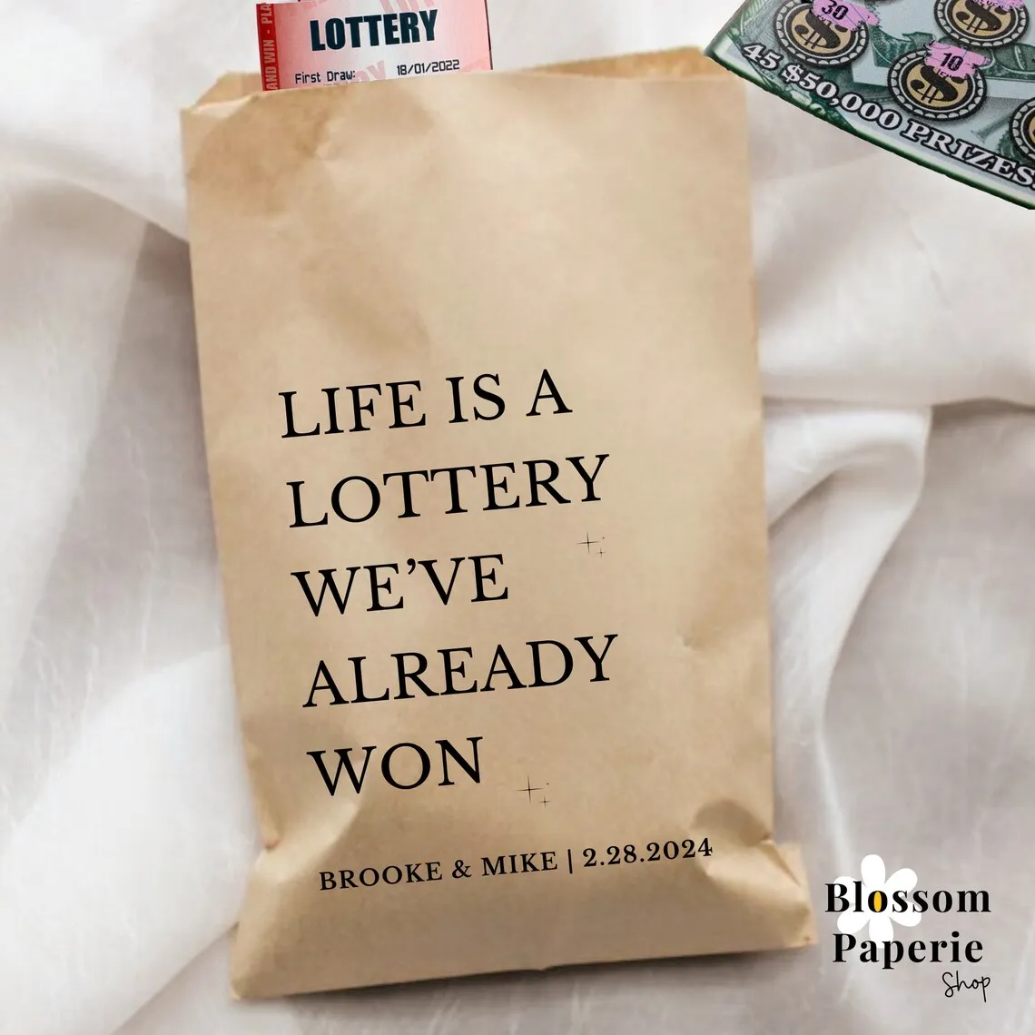 Life Is A Lottery Wedding Favor Bags Lotto Ticket Wedding Scratch off Wedding Favors Lottery Ticket Wedding Favor Bridal Shower