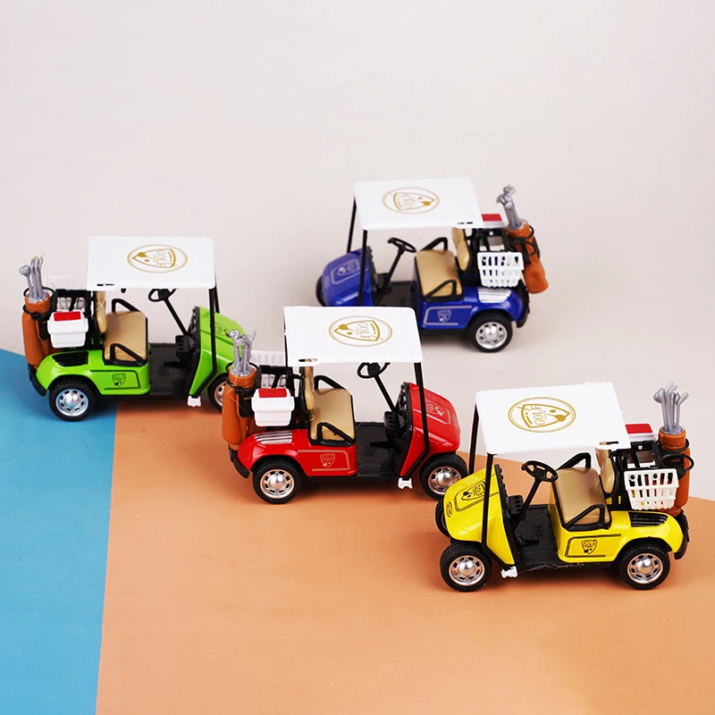 1:12 Dollhouse Miniature Golf Cart Model Alloy Pull-back Car Kids Pretend Play Toys Doll House Accessories