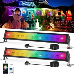 50W RGB LED Floodlight Bar With Remote Control Smart Colour Changing Garden Spot Lights IP65 Outdoor Garden Party Stage Light
