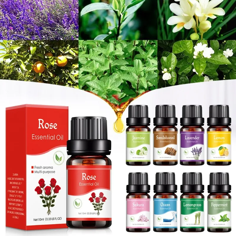 10ml Car Aromatherapy Supplement Liquid Plant Essential Oil Humidifier Aromatherapy Machine Specific Water Soluble Essential Oil