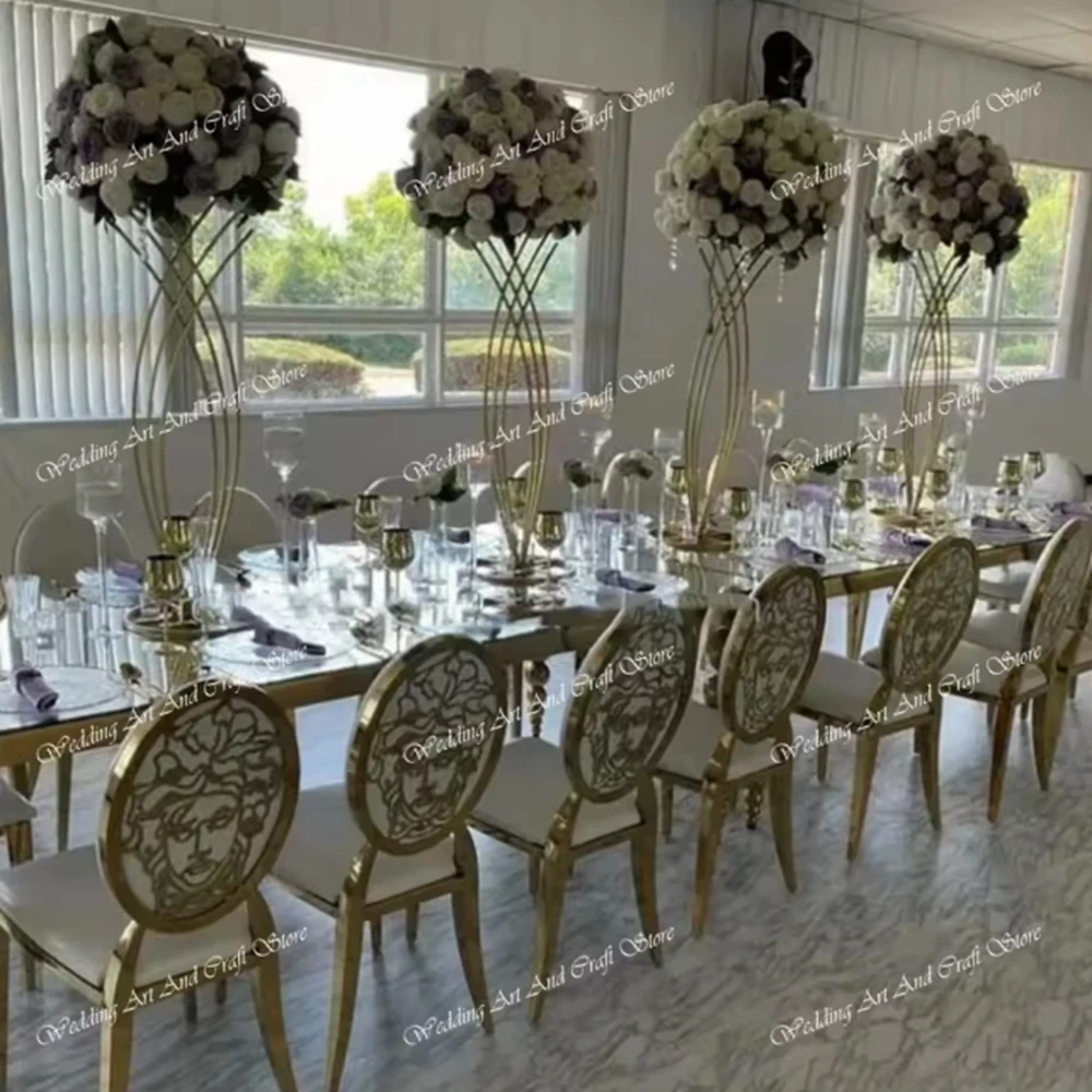 10pcs f30 sliver/white/ table Metal Arch Flower Backdrop Structure Decor Gold Metal Arch Wedding no Backdrop Stand Decoration
