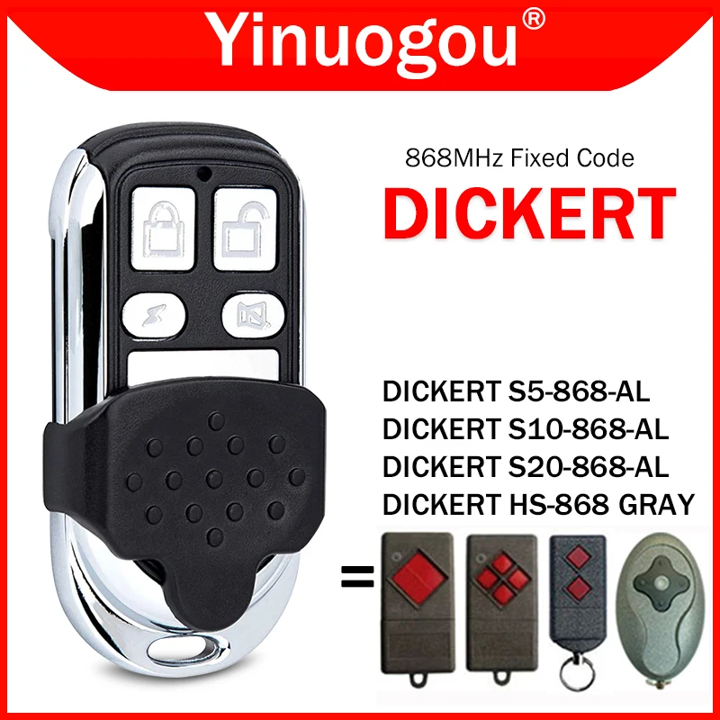 

DICKERT S5-868-AL S10-868-AL S20-868-AL HS-868 GRAY Garage Door Remote Control Duplicator 868MHz Fixed Code Gate Remote Control