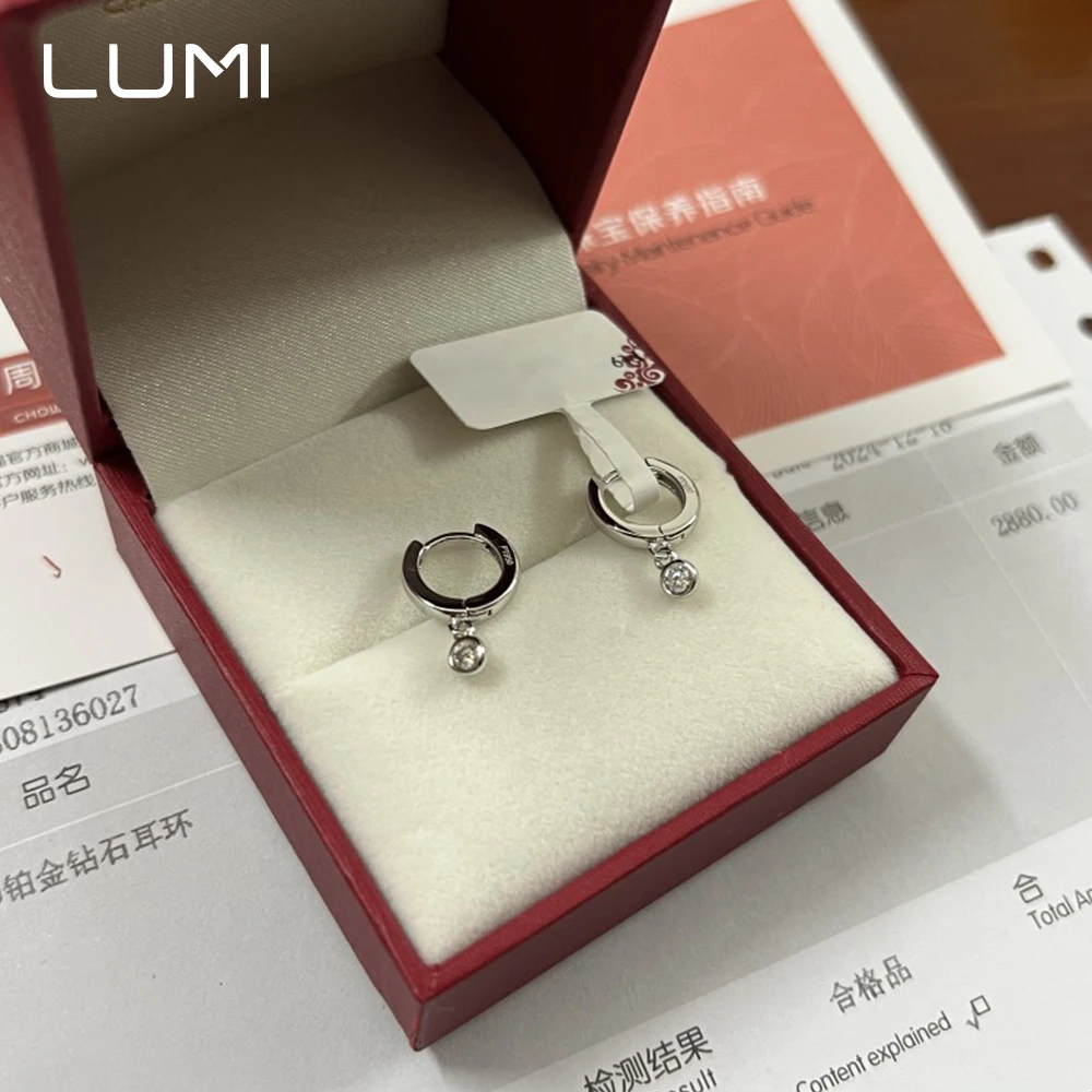 LUMI 0.1CT مويسانيتي 925 فضة الأذن أبازيم-سوبر رائعة الإناث EarringLuxury حفل زفاف الماس #4