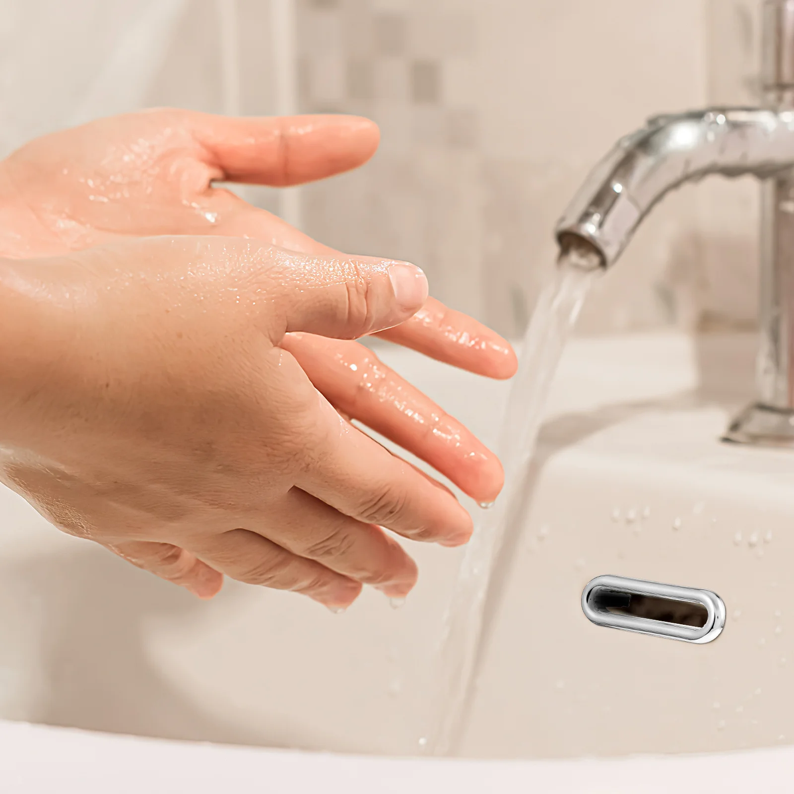 

8 шт. универсальные крышки для перелива раковины, хромированная отделка, современные декоративные для ванной комнаты, защита сливного отверстия для раковины