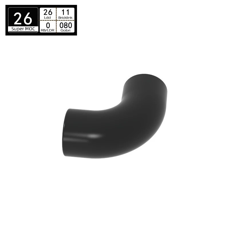 10pcs 25214 d.90 Elbow Macaroni Brick Round Degree Elbow Type 2 Axle Hole Collections Modular Compatible with 25214 71076