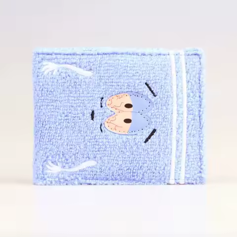 Short, funny, simple towel cloth, embroidered anime, fashionable wallet, designer, personalized ID card holder