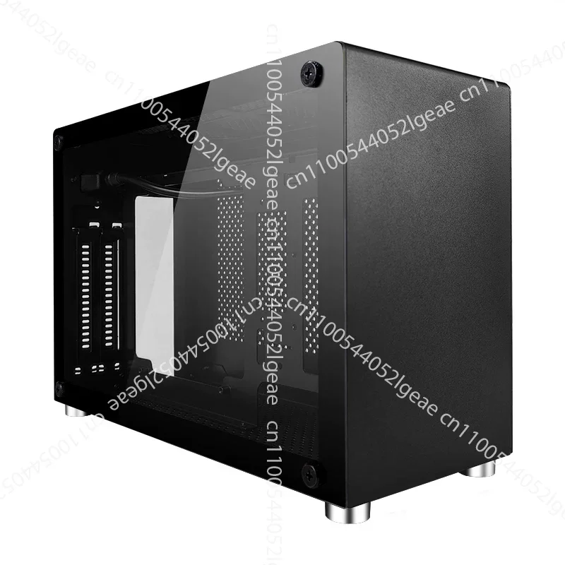 ITX Aluminum Chassis A4 White Side Through, Small Host 2MM Thickened Aluminum Frame Mesh Aluminum Side Plate Small Box