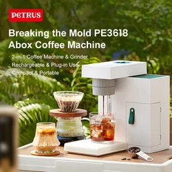 Petrus Coffee Mchine 2 in 1 커피 메이커 그라인드 & 브루(22개 조절 가능한 그라인드 크기 포함) 가정 및 사무실용 휴대용 커피 메이커 220V