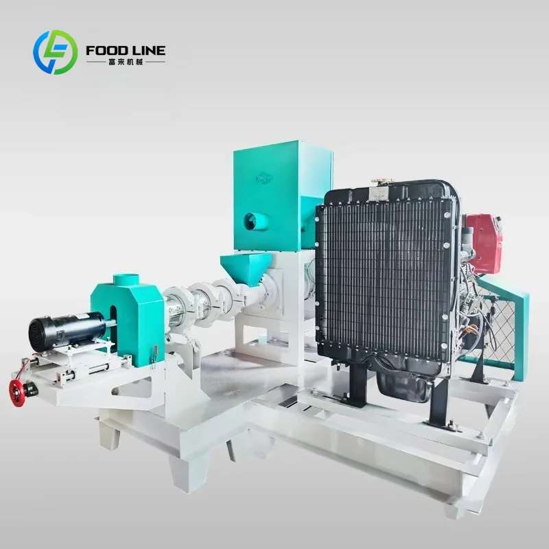 Customized Diesel Engine 50HP Low Cost High Output Manufacturer Cat Dog Pet Food Puffing Extrusion Machine