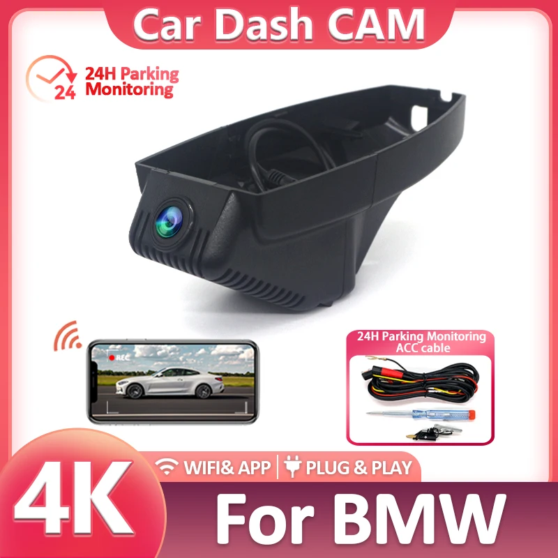 New 4K 2160P Car DVR Dash Cam Camera For BMW 320i e46 e90 e91 e92 e30 530i f10 e39 e34 e36 x1 e84 x5 e70 e53 e87 UHD DashCam