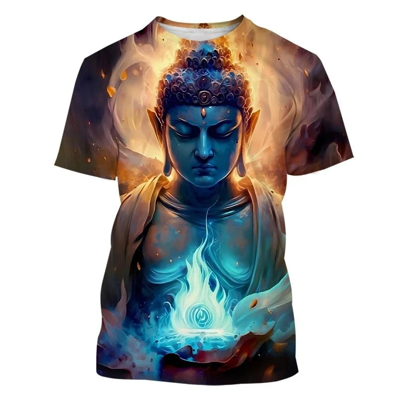 Buddha Shakyamuni 3D Printed T Shirt For Men Fashion Buddhism Harajuku Tops Summer Casual O-neck
