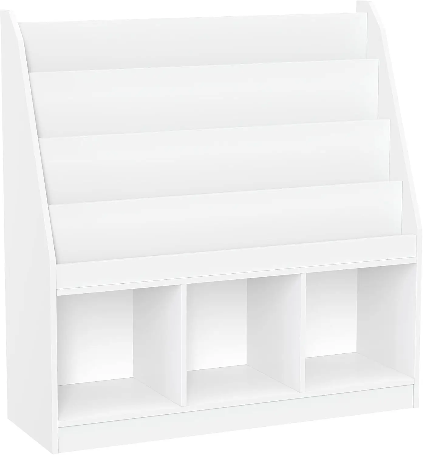 

4-Shelf Kids Bookcase with Toy Storage, White, 35"W x 36"H x 11.81"D for Nursery and Playroom