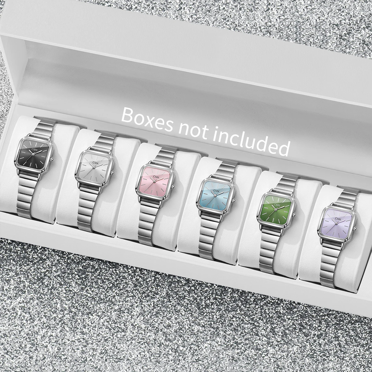 

2/3/4/5/6 шт. модные женские кварцевые часы с квадратным циферблатом, женские часы с ремешком из нержавеющей стали, часы для девочек, Reloj Muje (без коробки)