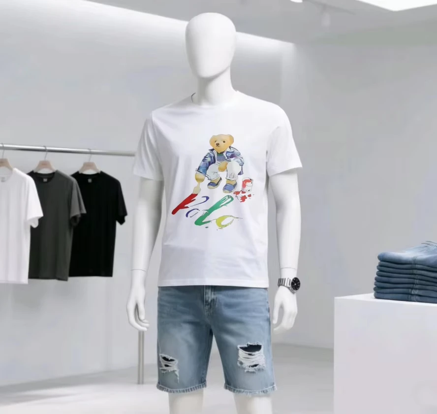 Amazing Tees Men's Ralph Bear T-shirt Casual Extra Large Suitable Essential Laurens T-shirt Pattern Street Wear