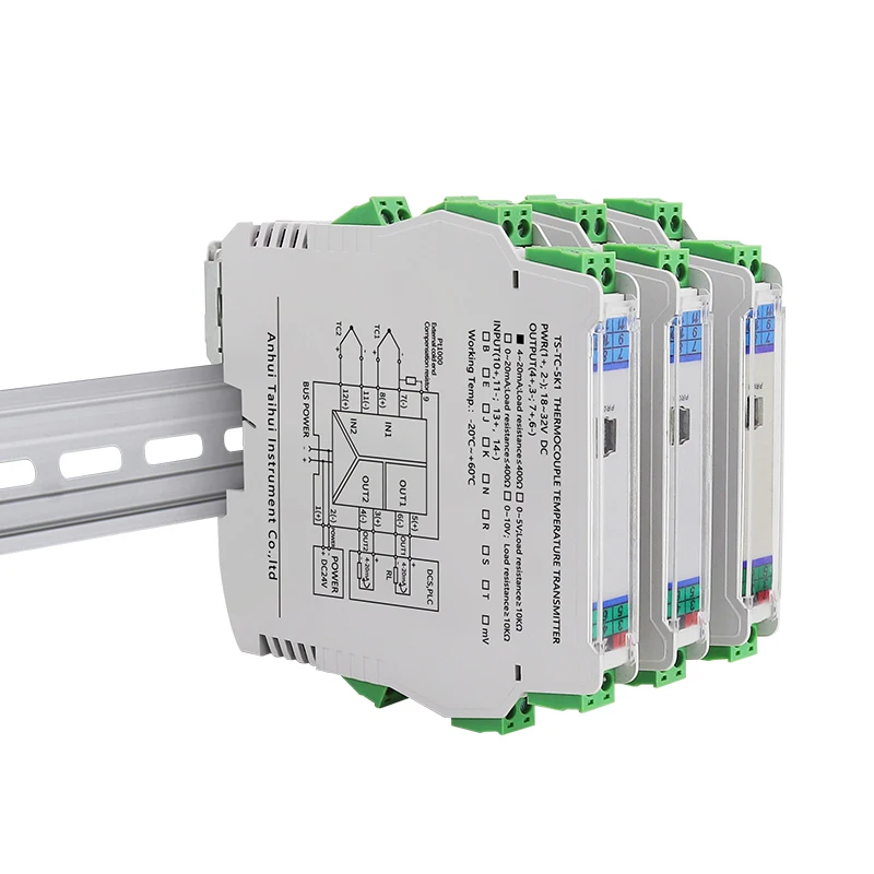 TS-TC Thermocouple Temperature Signal Isolated Transmitter - Small Size, High - Grade Accuracy (0.1% F.S), DIN35 Rail Mounted
