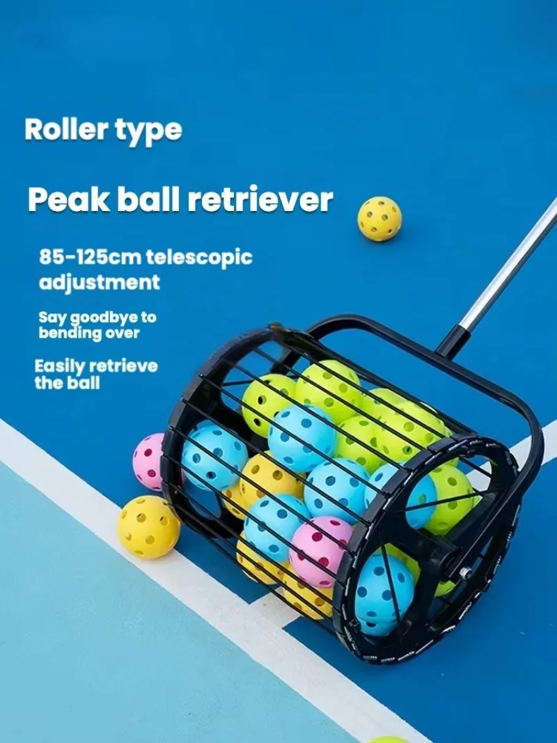 YTYINStainless Steel Automatic Portable Table Tennis Ball Picker Telescopic Pickleball Ball Retriever Roller 85-125cm Multi-Ball