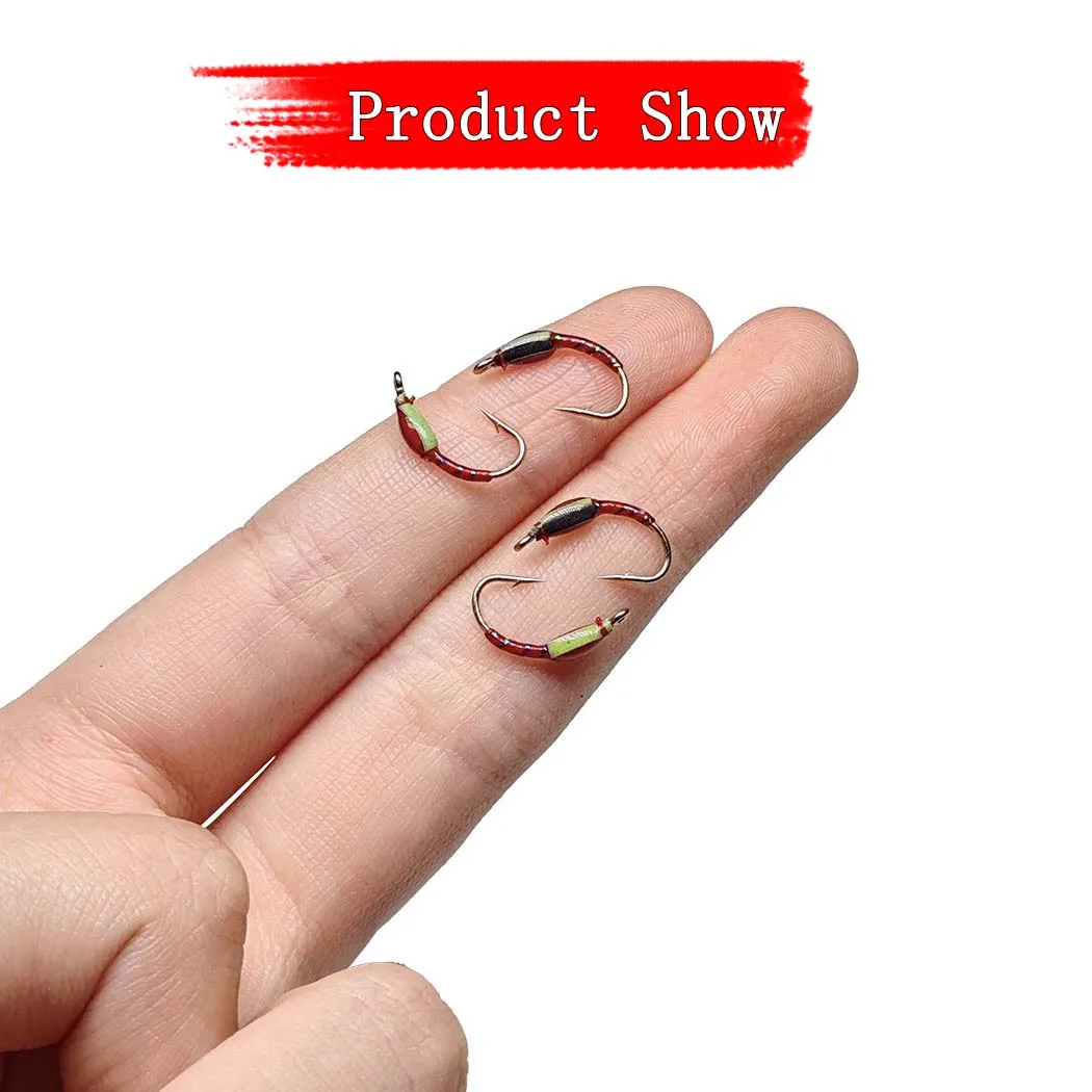 Ninfa Caddis para pesca con mosca – tamaño medio trucha - imagen 5