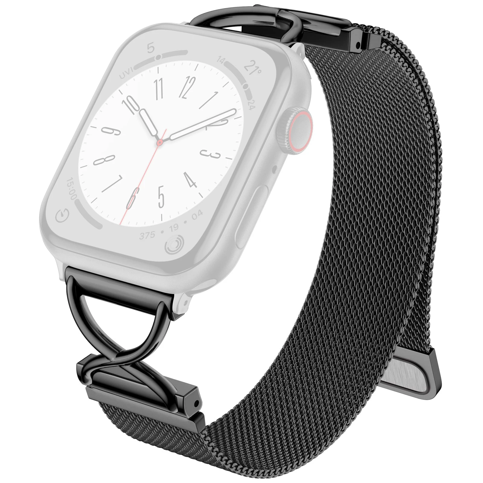 

LEMONDA Size L Metal Strap for Apple Watch Series 10 Ultra 9 8 7 SE 6 5 4 3 2 1 46mm 49mm 45mm 44mm 42mm Milanese Watch Band - B
