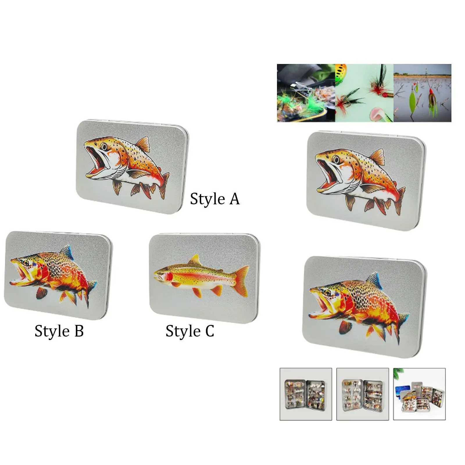 

Fishing Lures Box Outdoor Freshwater Lightweight Fishing Accessory Box Case for Panfish Trout Bass Salmon Fishing Accessories