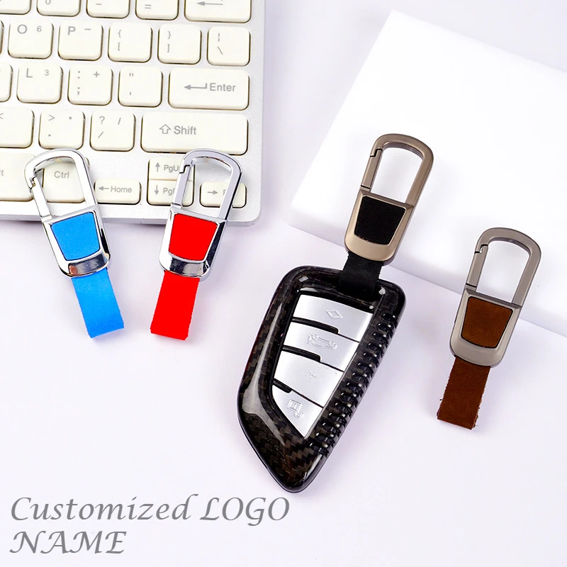 Customized Frosted Cowhide Car Keychain Internet Famous Keychain Hanging Decoration Genuine Leather Keychain Bag Pendant