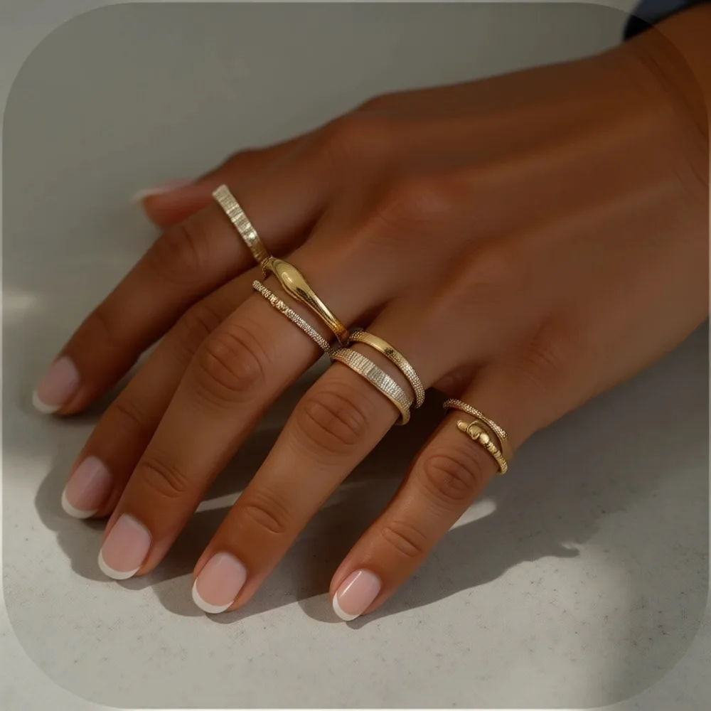 

Позолоченные 14-каратным золотом массивные кольца для женщин, не тускнеющие, с кубическим цирконием, размеры 6-10