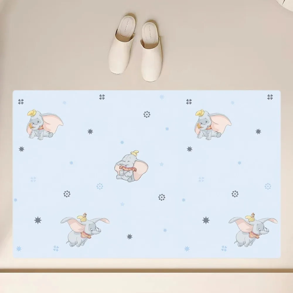 MINISO Disney Dumbo Floor Mat Anti-Slip Bathroom Kitchen Bedroom Living Room Entrance Rug Home Decor