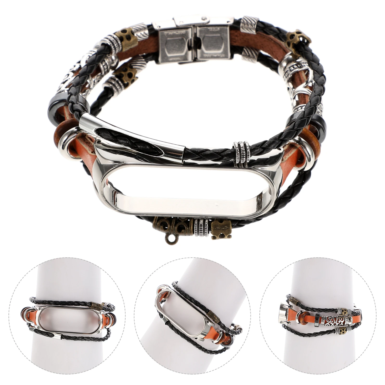 

Beaded Metal Wristband Retro Vintage Smart Watch Strap Replacement Bracelet Bands 12mm 20mm 22mm 24mm