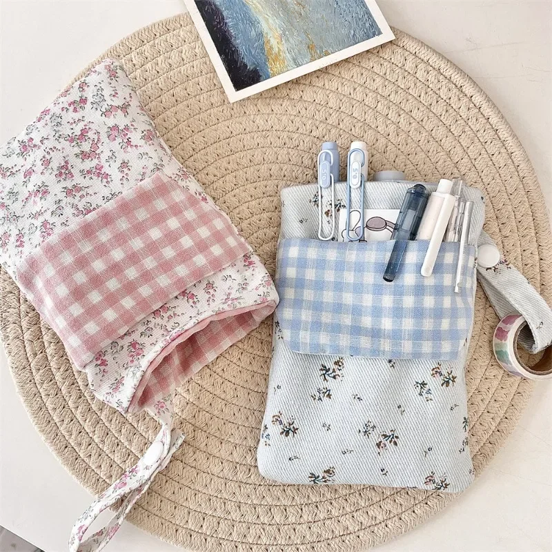 Neues Polyester-Federmäppchen, Mehrzweck-Doppelschicht-Bleistiftbeutel, große Kapazität, Einstecktasche für Damen