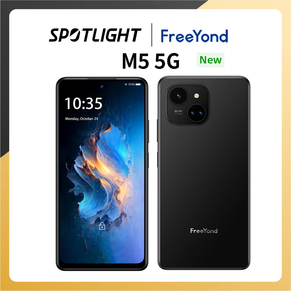 هاتف ذكي FreeYond-M5 5G ، 6.78 "، FHD + ، شاشة 120Hz ، أبعاد MTK ، 6020 ، 50MP ، 256GB ROM ، 8GB RAM ، NFC ، أندرويد 13 ، فتحات ثلاثية الخلوية