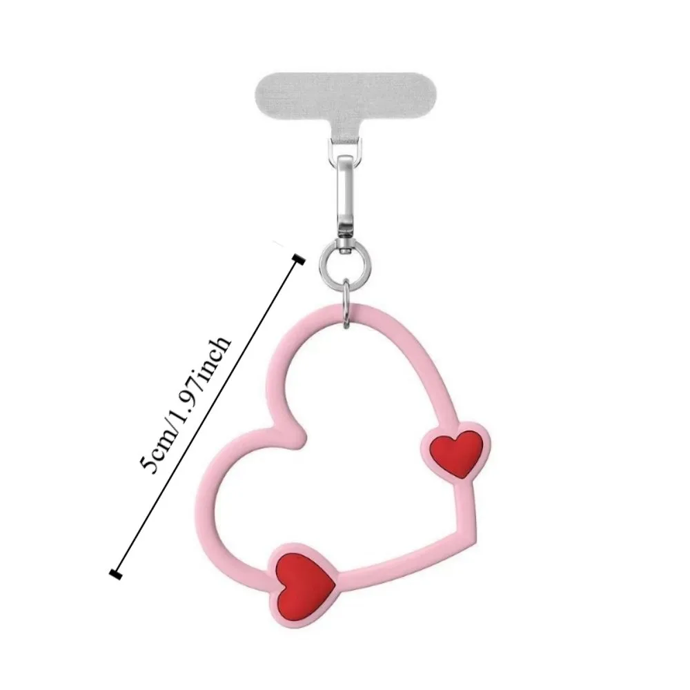 Cordão grande de coração para celular em torno da mão com junta, pulseira de silicone para presente de anime, pulseira anti-perda para celular