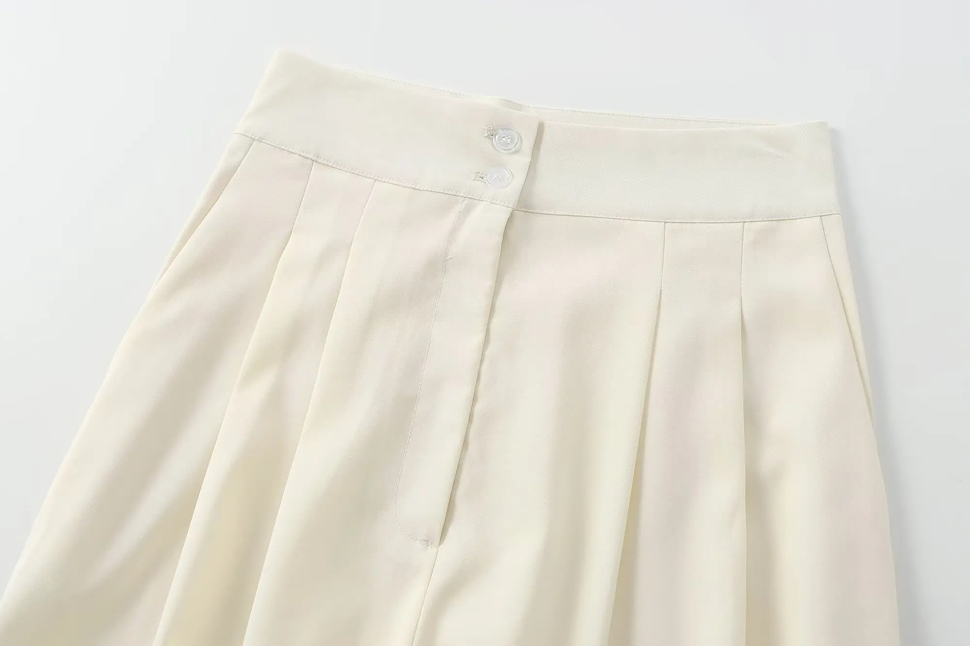 Maxducti pantaloni a gamba larga per pendolari pantaloni da donna di moda pantaloni Casual larghi a vita alta minimalisti in tinta unita