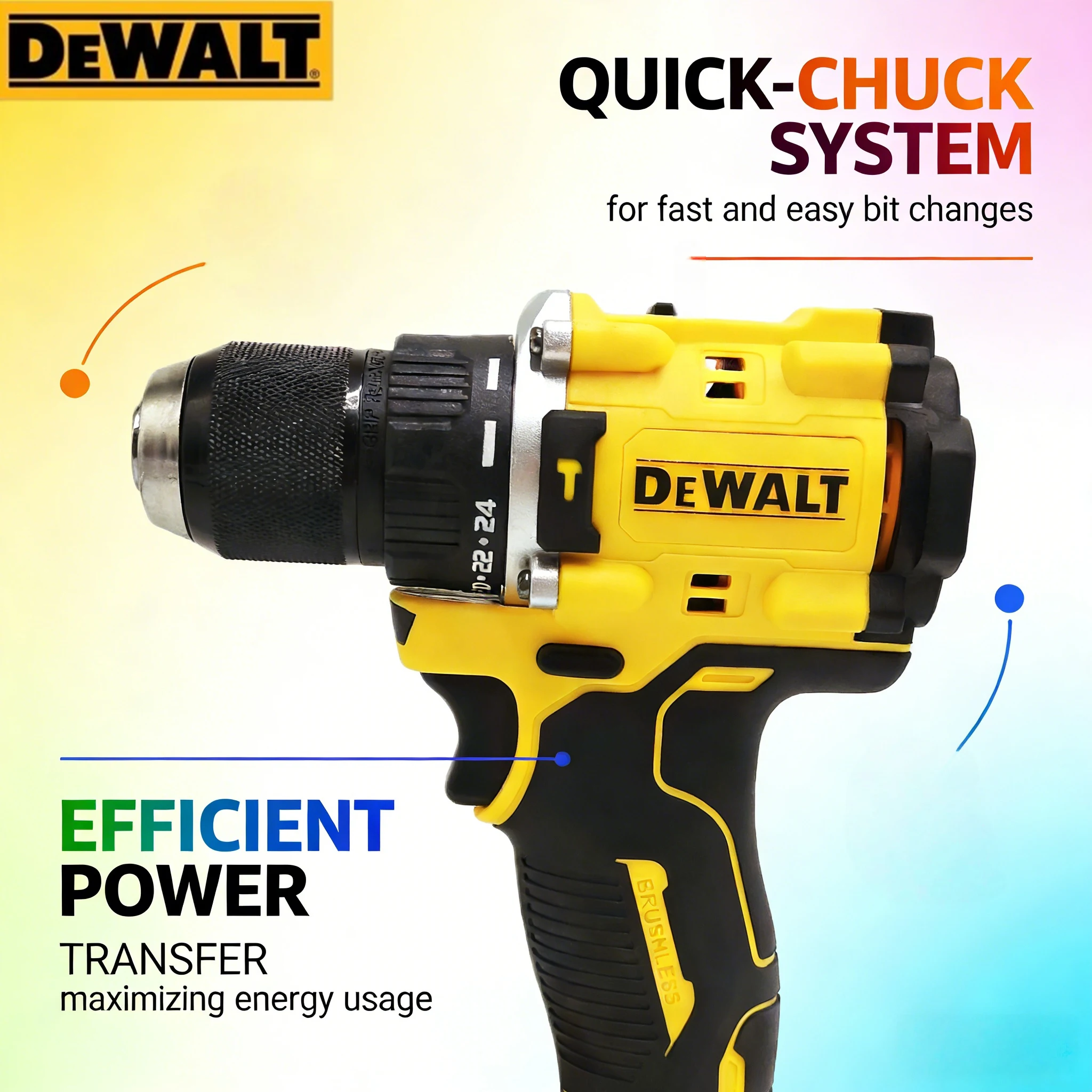 DEWALT DCD805 Brushless 20V Cordless Drill: Compact Multifunction Impact Driver (Tool Only)