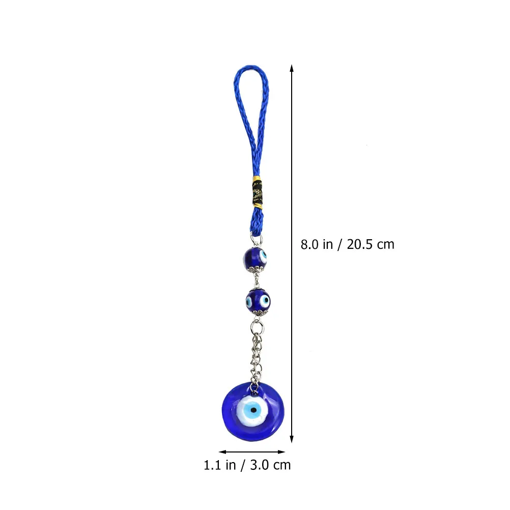 Blue Evil Eye Amulet Turkish Hanging Ornament Wall Decor Housewarming Gift Blessing Charm for Car Keys Bag Backpack Home Office