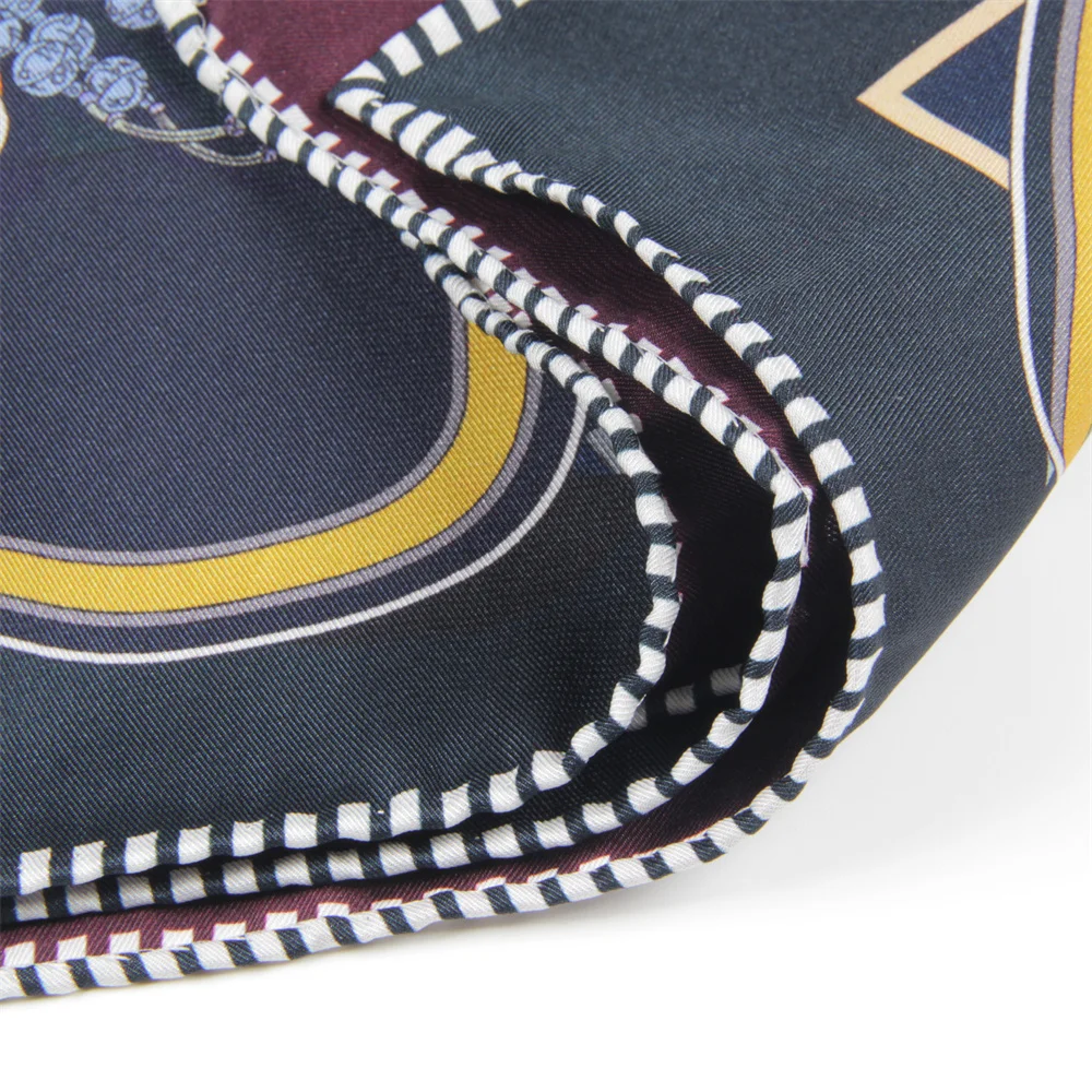 العلامة التجارية الأوشحة الحريرية الفاخرة المطبوعة حك وشاح حريري النساء شالات تصميم جديد الحجاب موضة ساحة كرة لولبية وشاح منديل 70 سنتيمتر #5