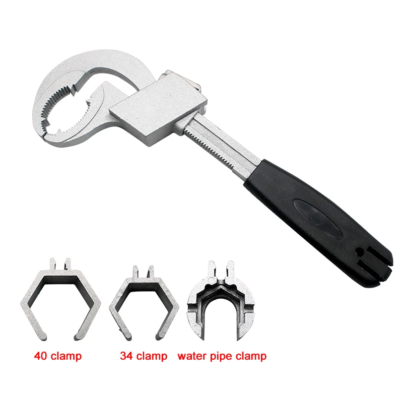 Universal Adjustable Double-ended Wrench Multifunctional Bath Wrench Aluminium Alloy Open End Spanner Bathroom Repair Hand Tool