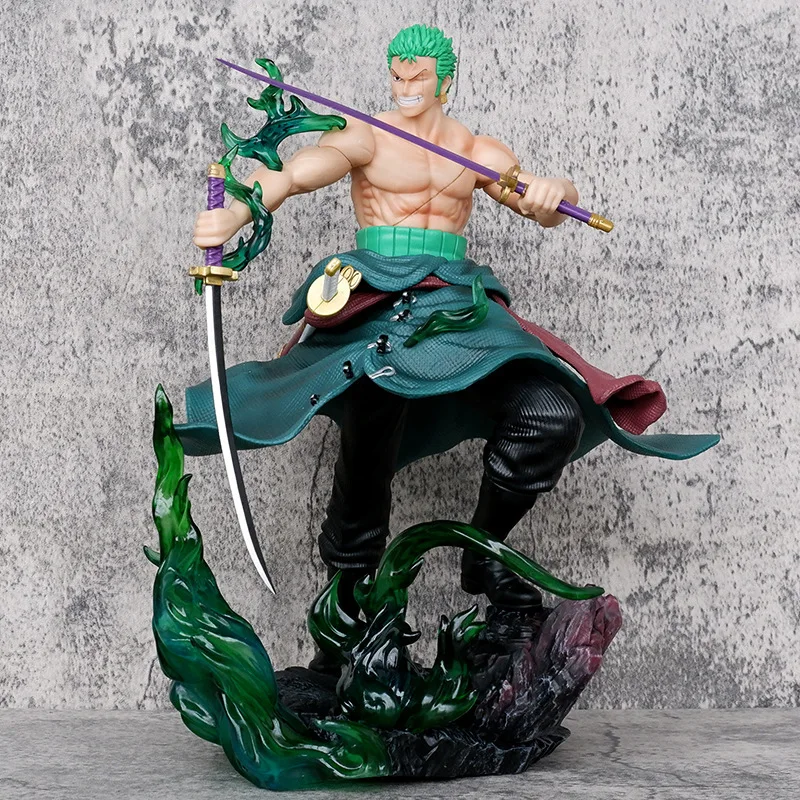 Jeden kawałek trzy tysiące World Zoro figurki Anime Pop trzy-nóż Model postaci z Anime prezent urodzinowy ozdoby kolekcjonerskie zabawki