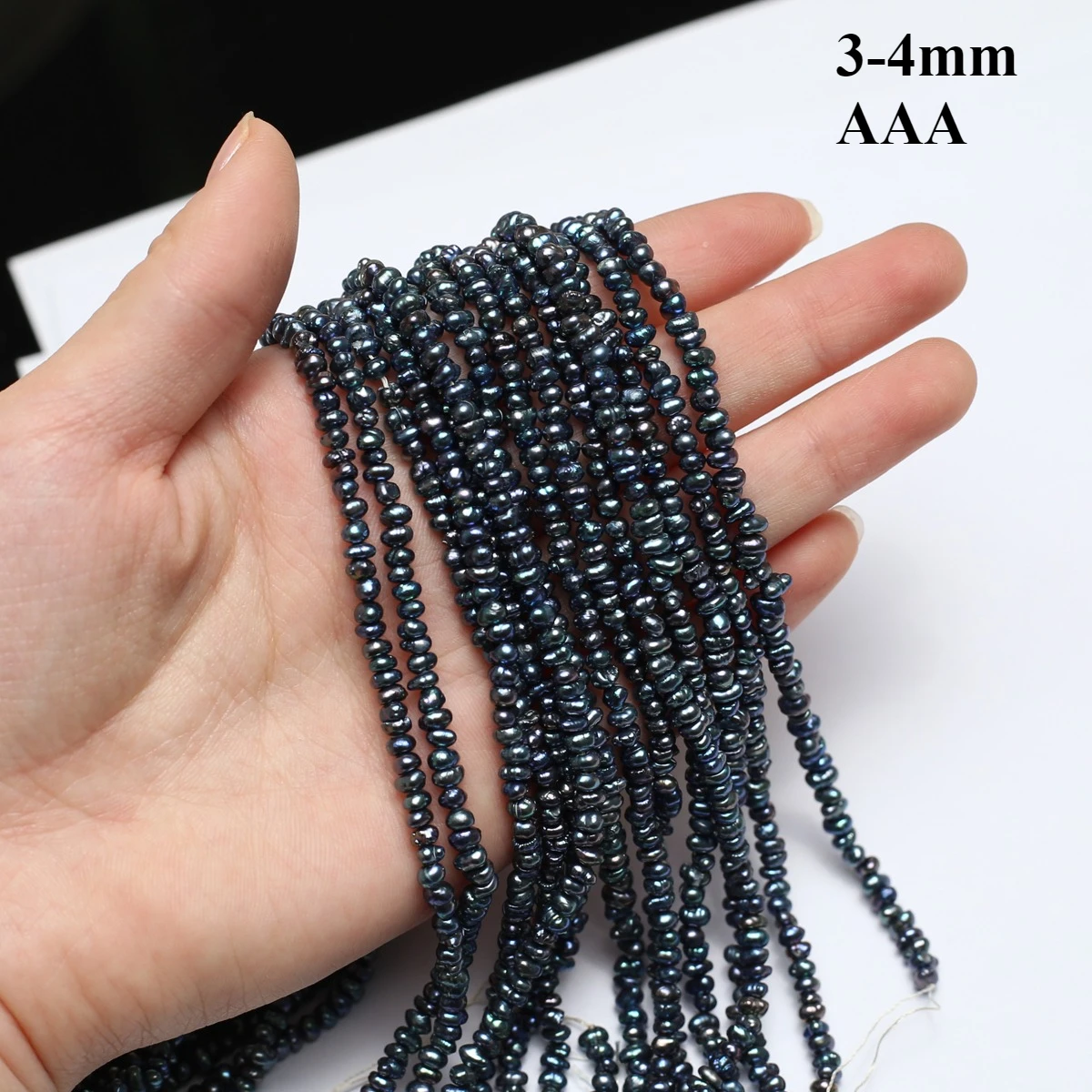 3-4mm 3A Cost Effective Black Irregular Small Natural Freshwater White Pearl Bead Jewelry Make DIY Necklace Bracelet Accessories