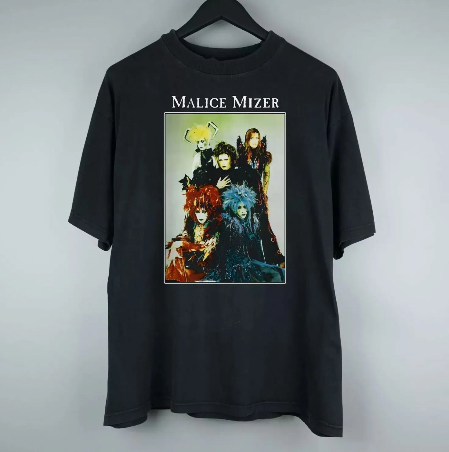 قميص Vtg Malice Mizer Band In Music Tour قطن أسود لجميع المقاسات للجنسين