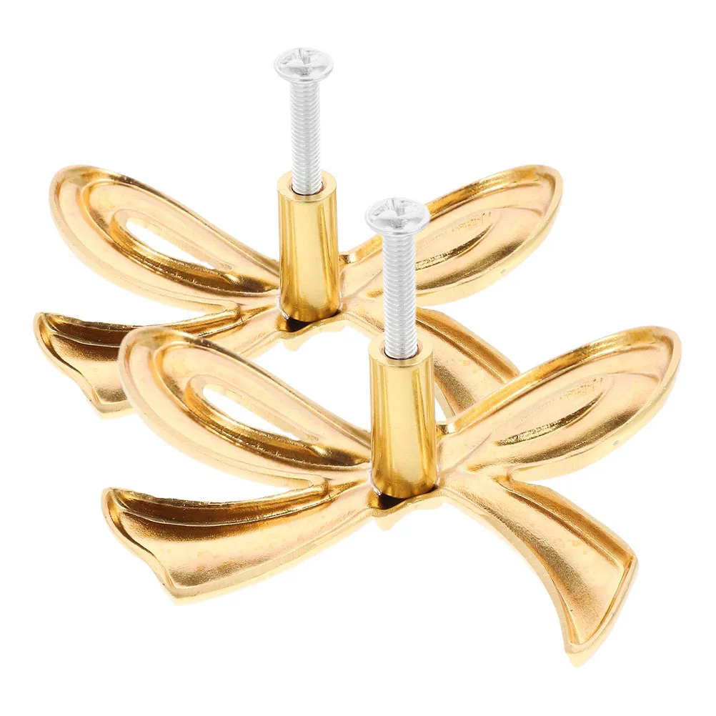 

2pcs Bowknot Brass Cabinet Knob Decorative Drawer Handle Small Metal Pull For Dresser Door Wardrobe Cupboard niture