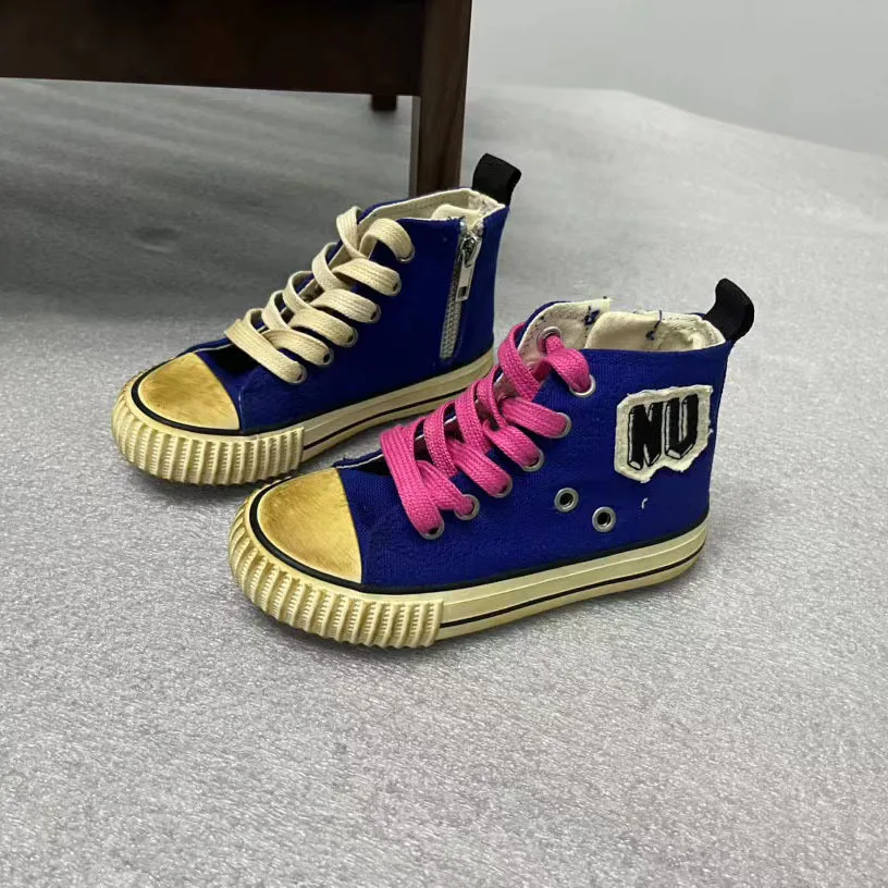 Ins Design Children's Non-slip Classic Retro Canvas Shoes Baby Kids New High Top Dirty Shoes Boys and Girls Sport Casual Shoes