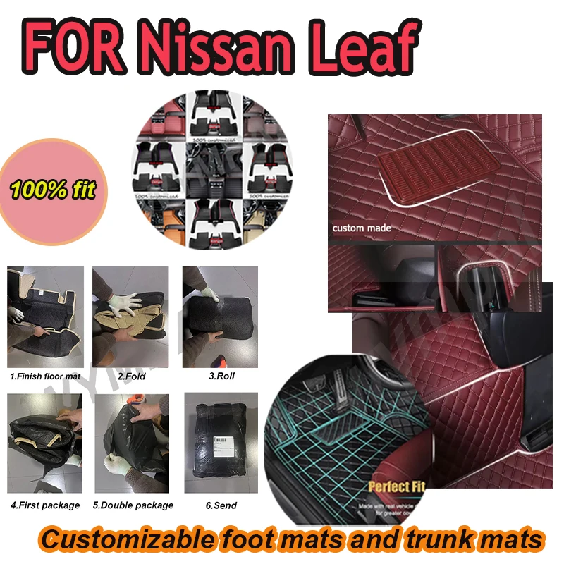 

LUXURY Floor Mats For Nissan Leaf ZE0 AZE0 2011~2017 Dirt-resistant Car Mats luxury Leather Mat