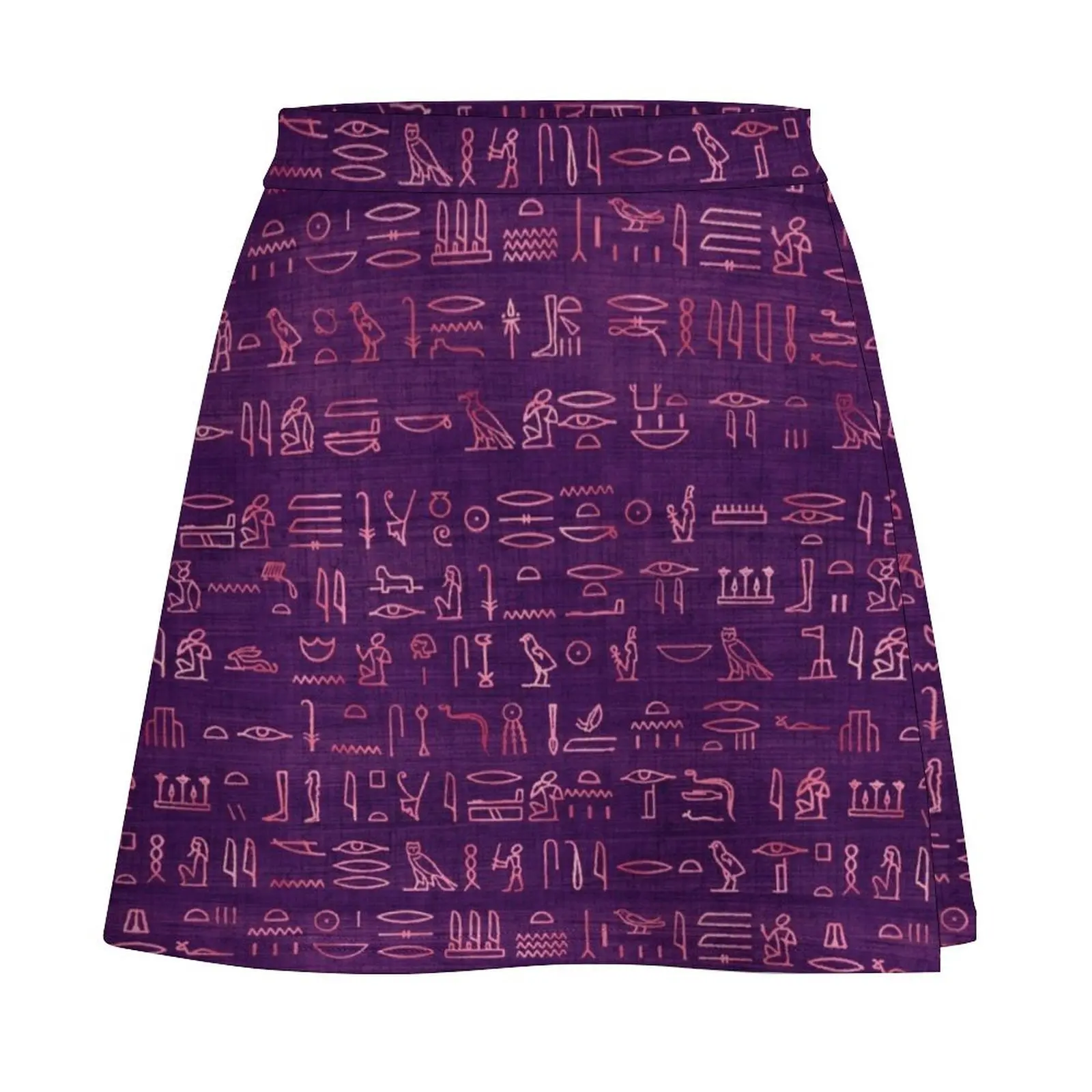 Purple Egyptian Hieroglyphs Symbols Textile Art Pattern Mini Skirt skirts women summer 2025 mini skirt