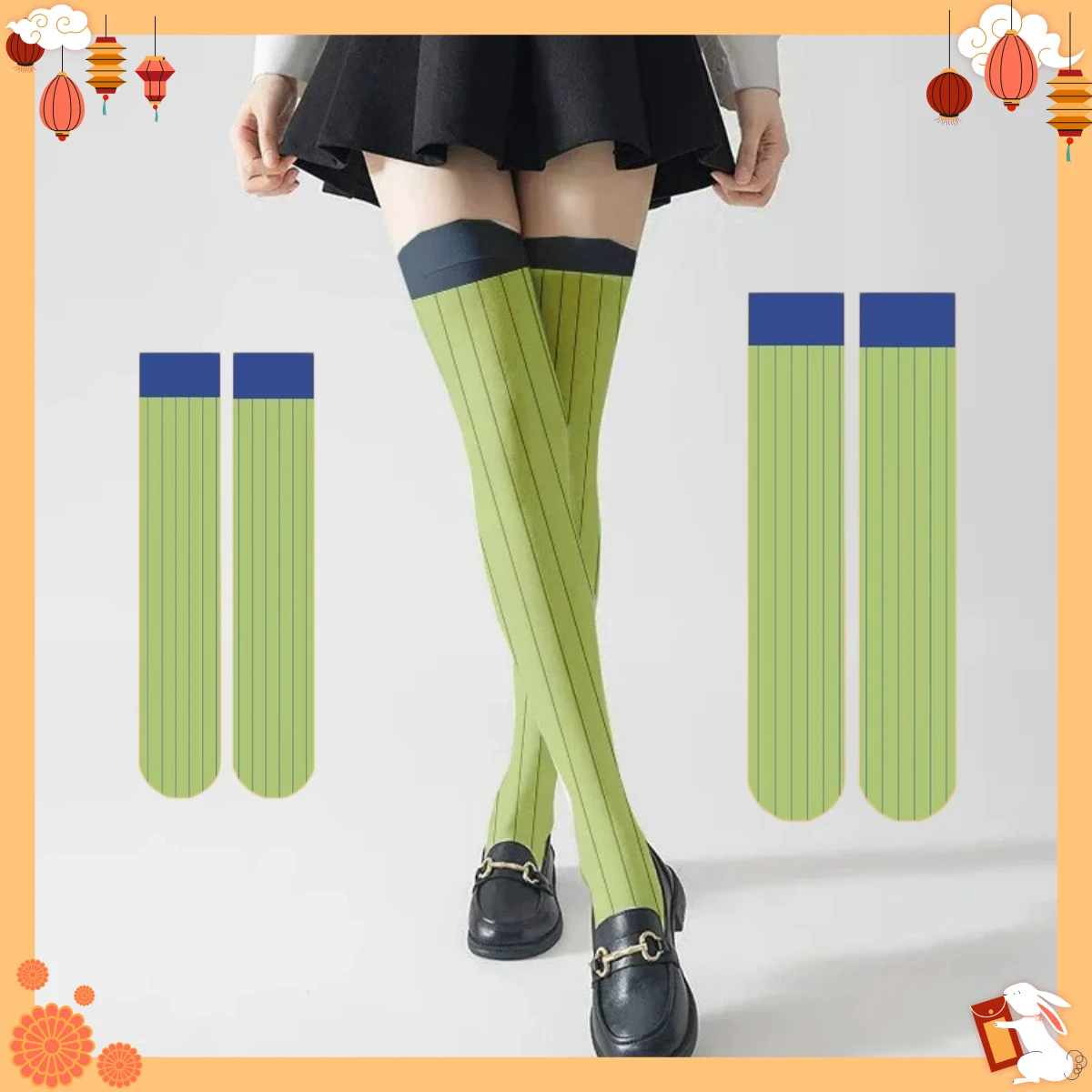 

Носки-гольфы для косплея Канроджи Мицури из «Истребителя демонов», женские тонкие длинные полосатые чулки