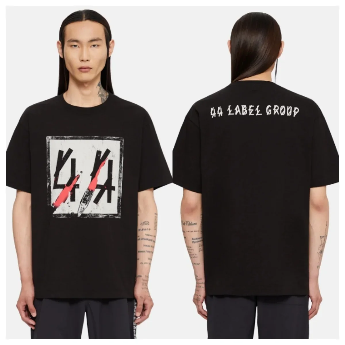 

Oversized Y2k Short-sleeved Thick Cotton Hip-hop Harajuku Street T-shirt 44T-shirt Fashion Brand Men's and Women's Casual