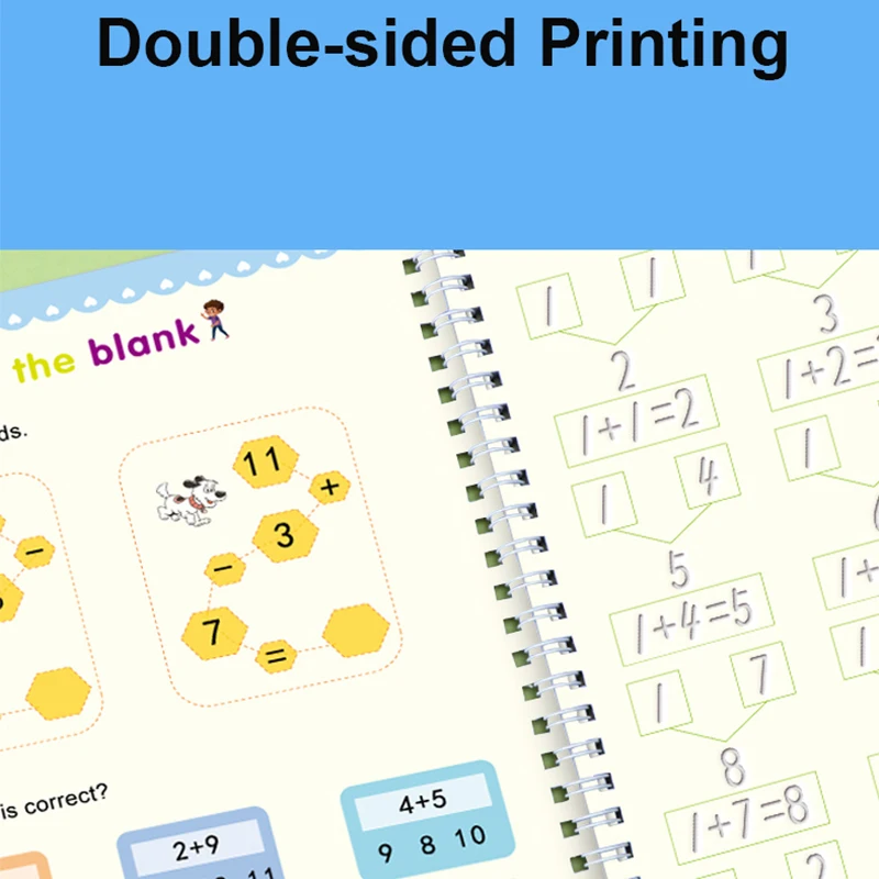 4PCS Kids Practic Reusable Magical Writing Book Copybooks With Pen Free Wiping Children Handwriting Learning Educational Toys