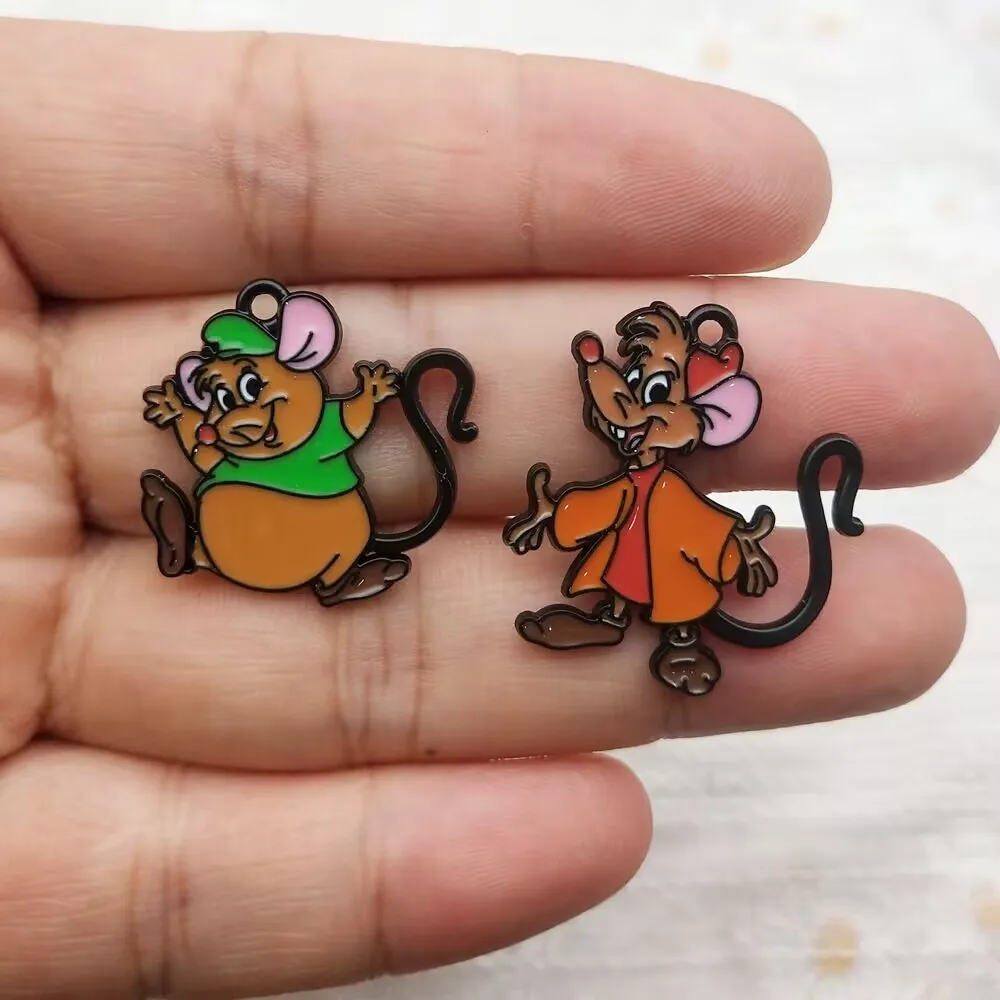 

10pcs Cinderella mouse Earrings Pendant metal charm Necklace Keychain DIY Handmade material