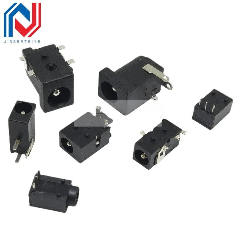 10pcs DC005 DC002 Power Socket 3.5x1.3mm 5.5x2.1mm 5.5x2.5mm DC Power Socket USB Three-Leg Direct Plug socket female connector